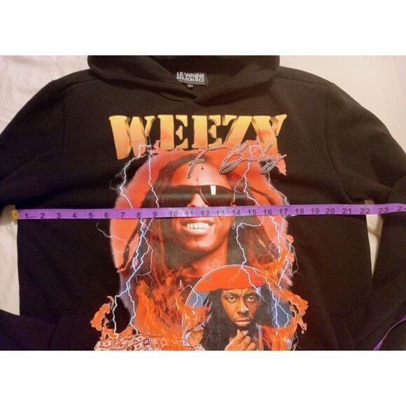 Lil Wayne “Reason” Black Rap Hoodie WEEZY Graphic Y2K Style Size M - Picture 8 of 9